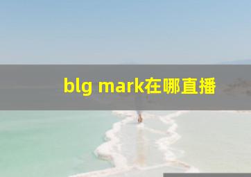 blg mark在哪直播